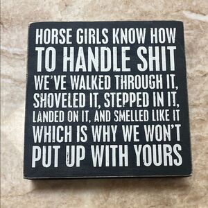 Primitives by Kathy Black and White Horse Girls Wall Art